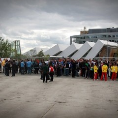 Queue before the entrance